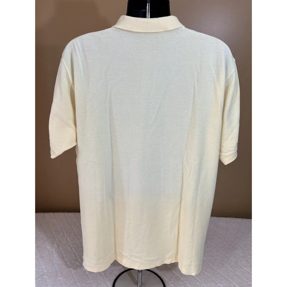 Vintage Ralph Lauren Embroidered Polo Shirt Light Yellow Mens Size Large